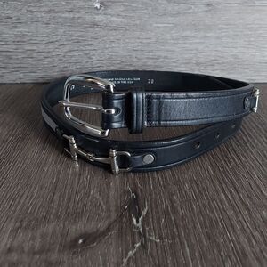 Vintage Tory Black English Bridle Leather Horse Bit and Ribbon Belt Size 28
